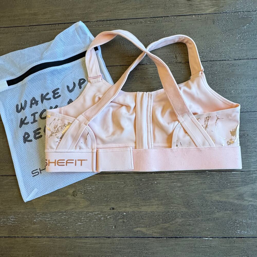 SHEFIT Flex Sports Bra Size Luxe Blush Walking Tennis Cycle Weights Compression - Picture 2 of 9